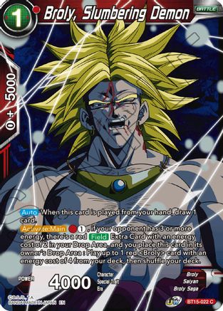 Image of Broly, Slumbering Demon (BT15-022) - Saiyan Showdown