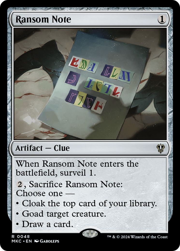 Image of Ransom Note (0048) (MKC-048) - Murders at Karlov Manor Commander