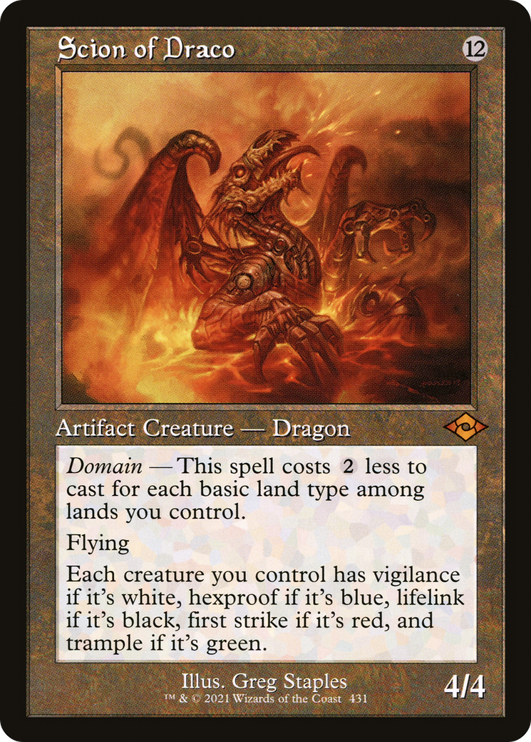 Image of Scion of Draco (Retro Frame) (MH2-431) - Modern Horizons 2 Etched Foil