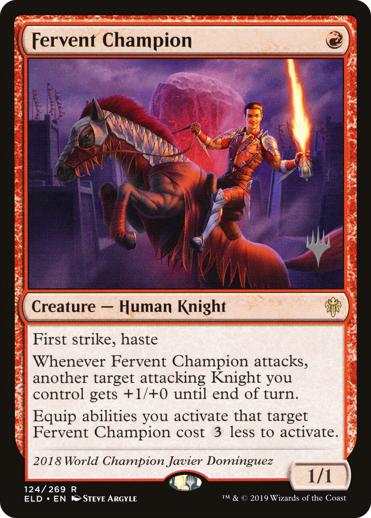 Image of Fervent Champion (PPELD-124P) - Throne of Eldraine Promos Foil