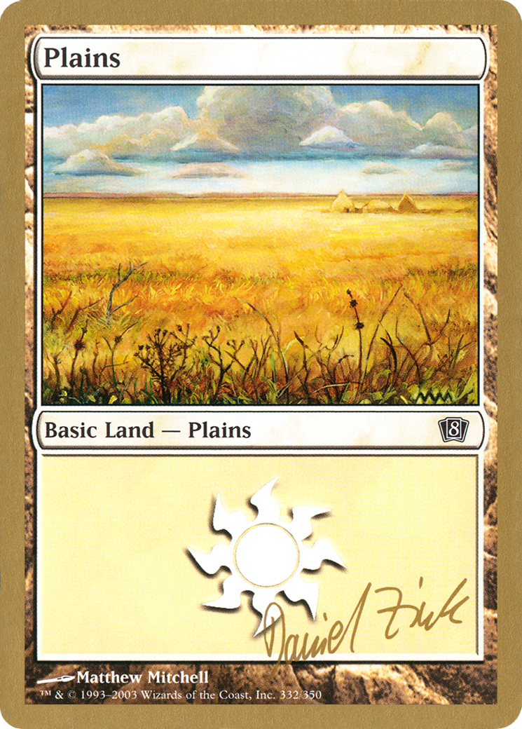 Image of Plains (332) - 2003 Daniel Zink (8ED) (WCD-) - World Championship Decks 2003