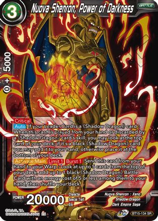 Image of Nuova Shenron, Power of Darkness (BT15-134) - Saiyan Showdown Foil