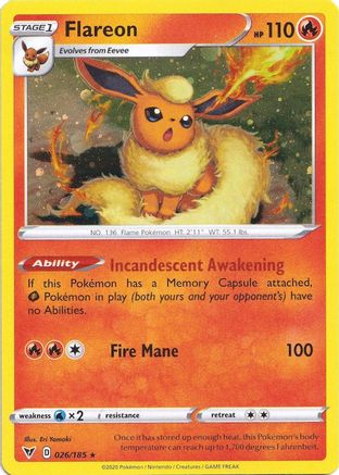 Image of Flareon 026/185  - Holofoil Miscellaneous Cards & Products - Promo