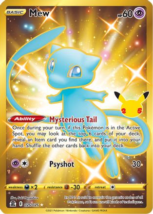 Image of Mew (Secret) 025/025  - Holofoil Celebrations - Secret Rare