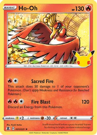 Image of Ho-Oh 001/025  - Holofoil Celebrations - Holo Rare