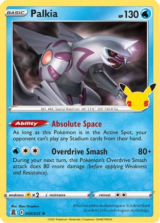 Image of Palkia 004/025  - Holofoil Celebrations - Holo Rare