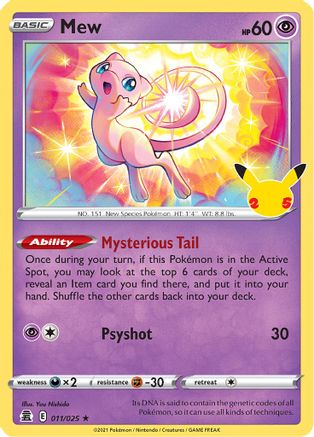 Image of Mew 011/025  - Holofoil Celebrations - Holo Rare