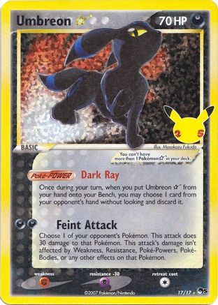 Image of Umbreon Star 017/17  - Holofoil Celebrations Classic Collection - Classic Collection