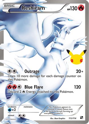Image of Reshiram 113/114  - Holofoil Celebrations Classic Collection - Classic Collection