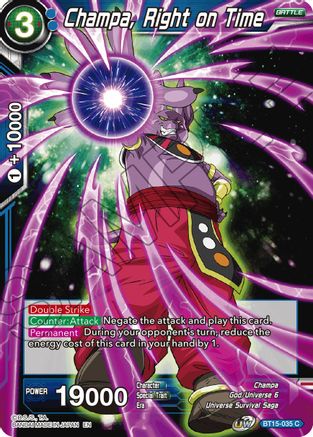 Image of Champa, Right on Time (BT15-035) - Saiyan Showdown