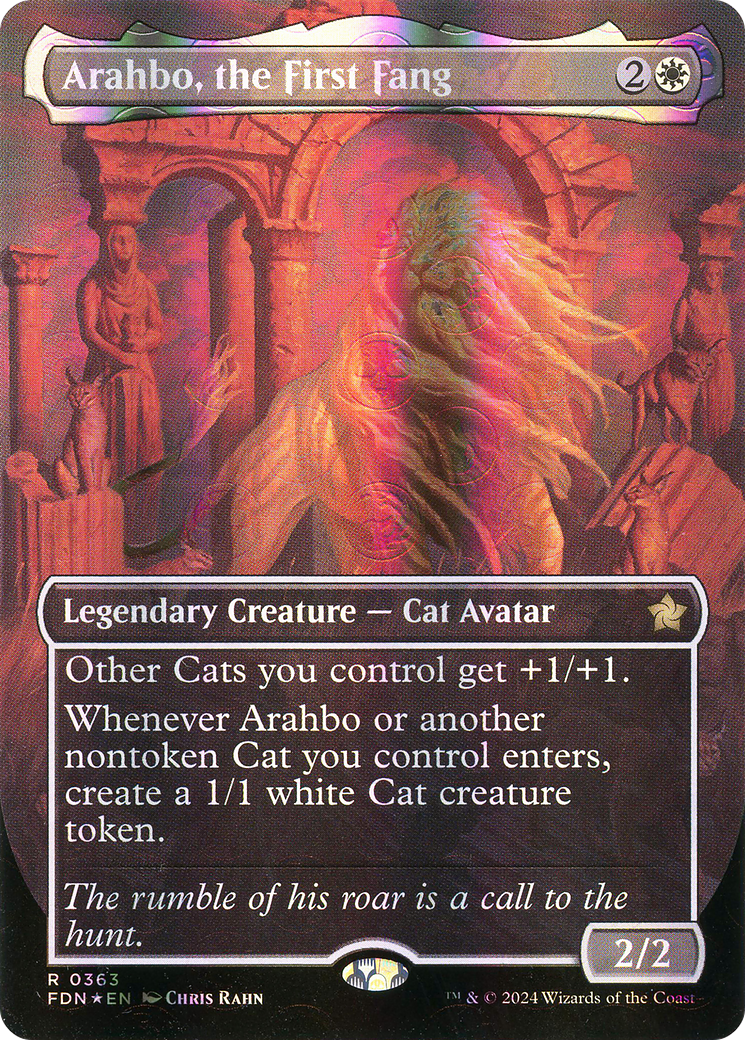 Image of Arahbo, the First Fang (Borderless) (Mana Foil) (FDN-363) - Foundations (Borderless) Foil
