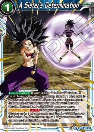 Image of A Sister's Determination (BT15-058) - Saiyan Showdown Foil