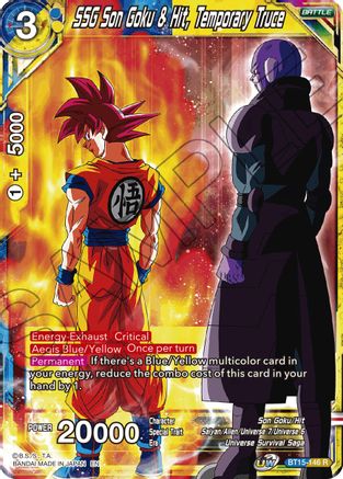 Image of SSG Son Goku & Hit, Temporary Truce (BT15-146) - Saiyan Showdown Foil