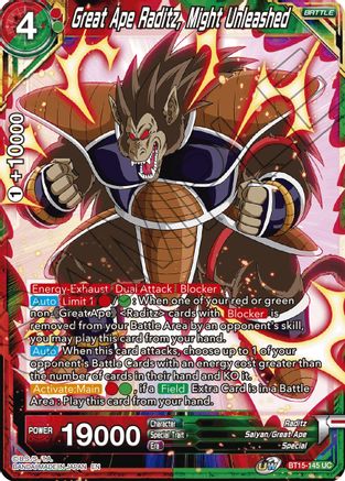 Image of Great Ape Raditz, Might Unleashed (BT15-145) - Saiyan Showdown