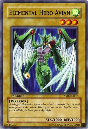 Image of Elemental Hero Avian (YSD-EN007) - Starter Deck 2006 1st Edition