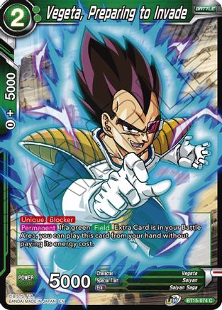 Image of Vegeta, Preparing to Invade (BT15-074) - Saiyan Showdown
