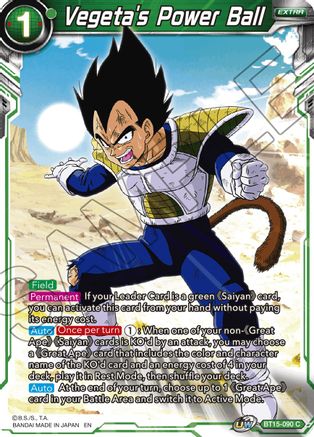 Image of Vegeta's Power Ball (BT15-090) - Saiyan Showdown