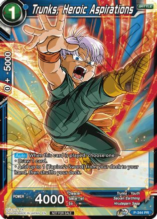 Image of Trunks, Heroic Aspirations (P-344) - Tournament Promotion Cards