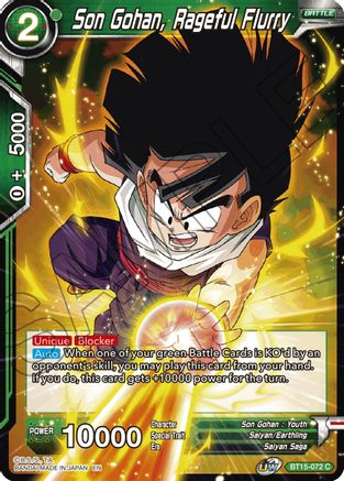 Image of Son Gohan, Rageful Flurry (BT15-072) - Saiyan Showdown Foil