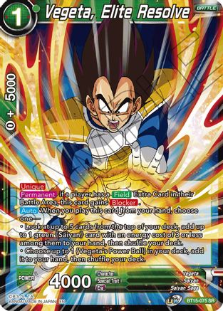 Image of Vegeta, Elite Resolve (BT15-075) - Saiyan Showdown Foil