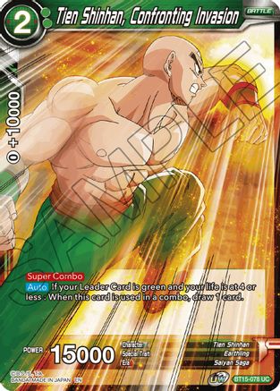Image of Tien Shinhan, Confronting Invasion (BT15-078) - Saiyan Showdown Foil