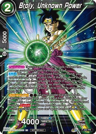 Image of Broly, Unknown Power (P-350) - Tournament Promotion Cards