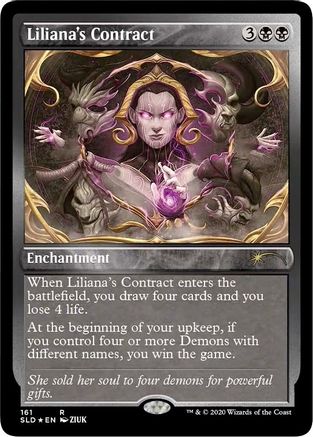 Image of Liliana's Contract (161) (Foil Etched) (SLD-161) - Secret Lair Drop Series Foil