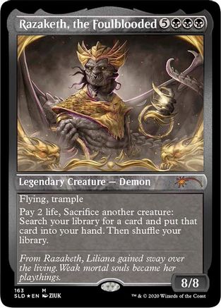 Image of Razaketh, the Foulblooded (Foil Etched) (SLD-163) - Secret Lair Drop Series Foil