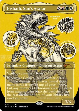 Image of Gishath, Sun's Avatar (Foil Etched) (SLD-320) - Secret Lair Drop Series Foil