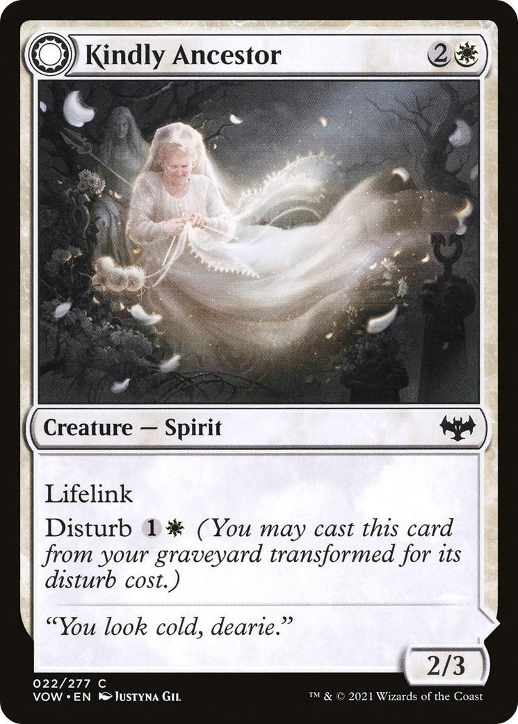 Image of Kindly Ancestor (VOW-022) - Innistrad: Crimson Vow: (Double Faced Transform)