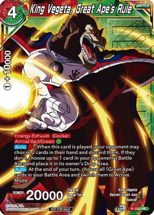 Image of King Vegeta, Great Ape's Rule (Winner Stamped) (P-352) - Tournament Promotion Cards Foil