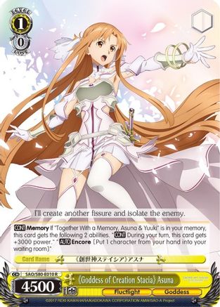 Image of Goddess of Creation Stacia Asuna (SAO/S80-E010 R) - Sword Art Online -Alicization- Vol.2