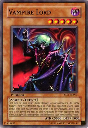 Image of Vampire Lord (SD2-EN003) - Structure Deck: Zombie Madness 1st Edition