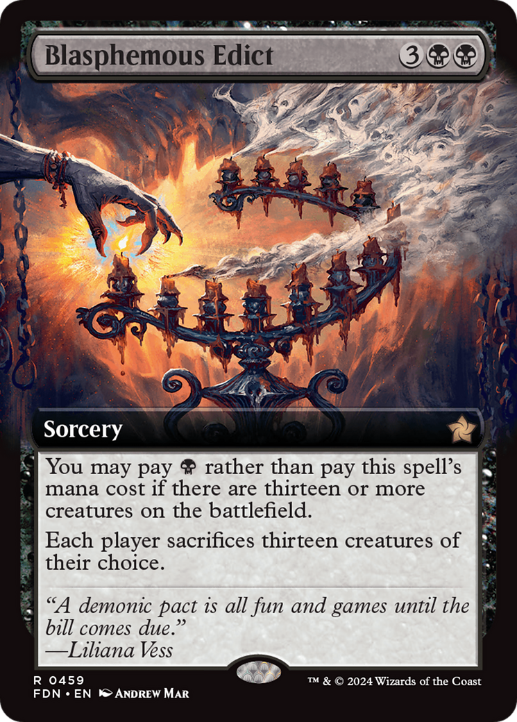 Image of Blasphemous Edict (Extended Art) (FDN-459) - Foundations: (Extended Art) Foil