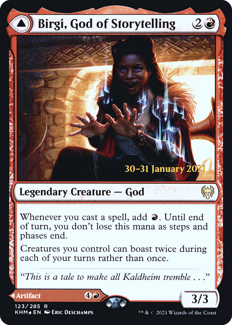 Image of Birgi, God of Storytelling (PRE-123) - Kaldheim Promos Foil