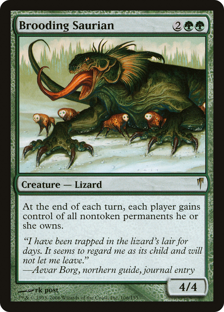 Image of Brooding Saurian (CSP-106) - Coldsnap Foil