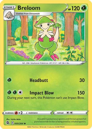 Image of Breloom 005/264  SWSH08 Fusion Strike - Uncommon