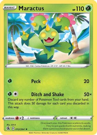 Image of Maractus 012/264  - Reverse Holofoil SWSH08 Fusion Strike - Rare