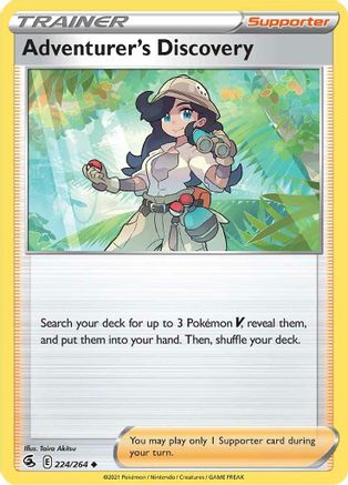 Image of Adventurer's Discovery 224/264  - Reverse Holofoil SWSH08 Fusion Strike - Uncommon