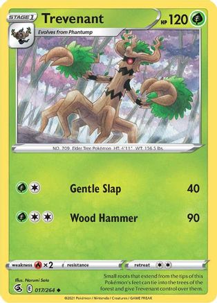 Image of Trevenant 017/264  - Reverse Holofoil SWSH08 Fusion Strike - Uncommon