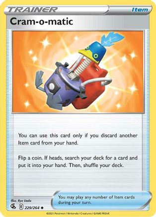 Image of Cram-o-matic 229/264  - Reverse Holofoil SWSH08 Fusion Strike - Uncommon