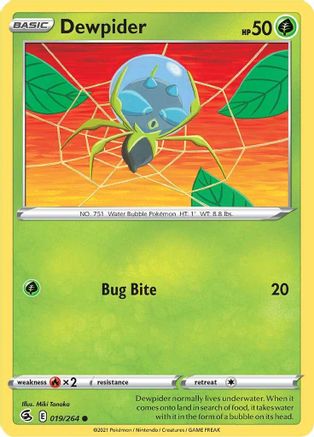 Image of Dewpider 019/264  - Reverse Holofoil SWSH08 Fusion Strike - Common