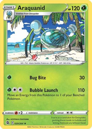 Image of Araquanid 020/264  - Reverse Holofoil SWSH08 Fusion Strike - Rare