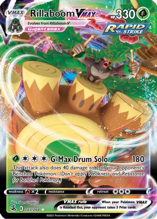 Image of Rillaboom VMAX 023/264  - Holofoil SWSH08 Fusion Strike - Ultra Rare