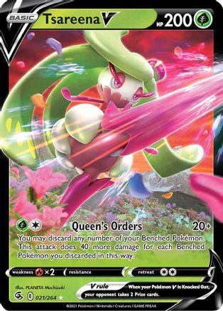 Image of Tsareena V 021/264  - Holofoil SWSH08 Fusion Strike - Ultra Rare