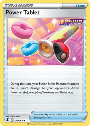 Image of Power Tablet 236/264  - Reverse Holofoil SWSH08 Fusion Strike - Uncommon