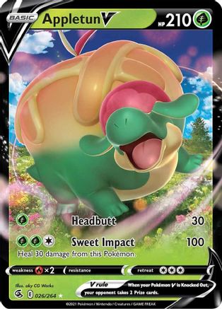 Image of Appletun V 026/264  - Holofoil SWSH08 Fusion Strike - Ultra Rare