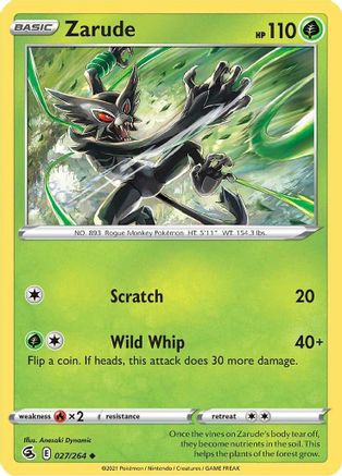 Image of Zarude 027/264  - Reverse Holofoil SWSH08 Fusion Strike - Uncommon