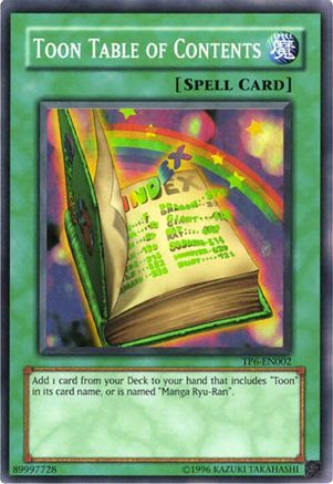Image of Toon Table of Contents (TP6-EN002) - Tournament Pack 6 Unlimited