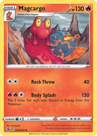 Image of Magcargo 035/264  - Reverse Holofoil SWSH08 Fusion Strike - Uncommon